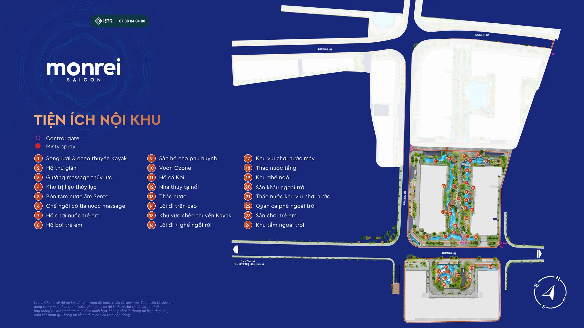 Mặt bằng tiện ích nội khu tầng trệt Monrei Saigon