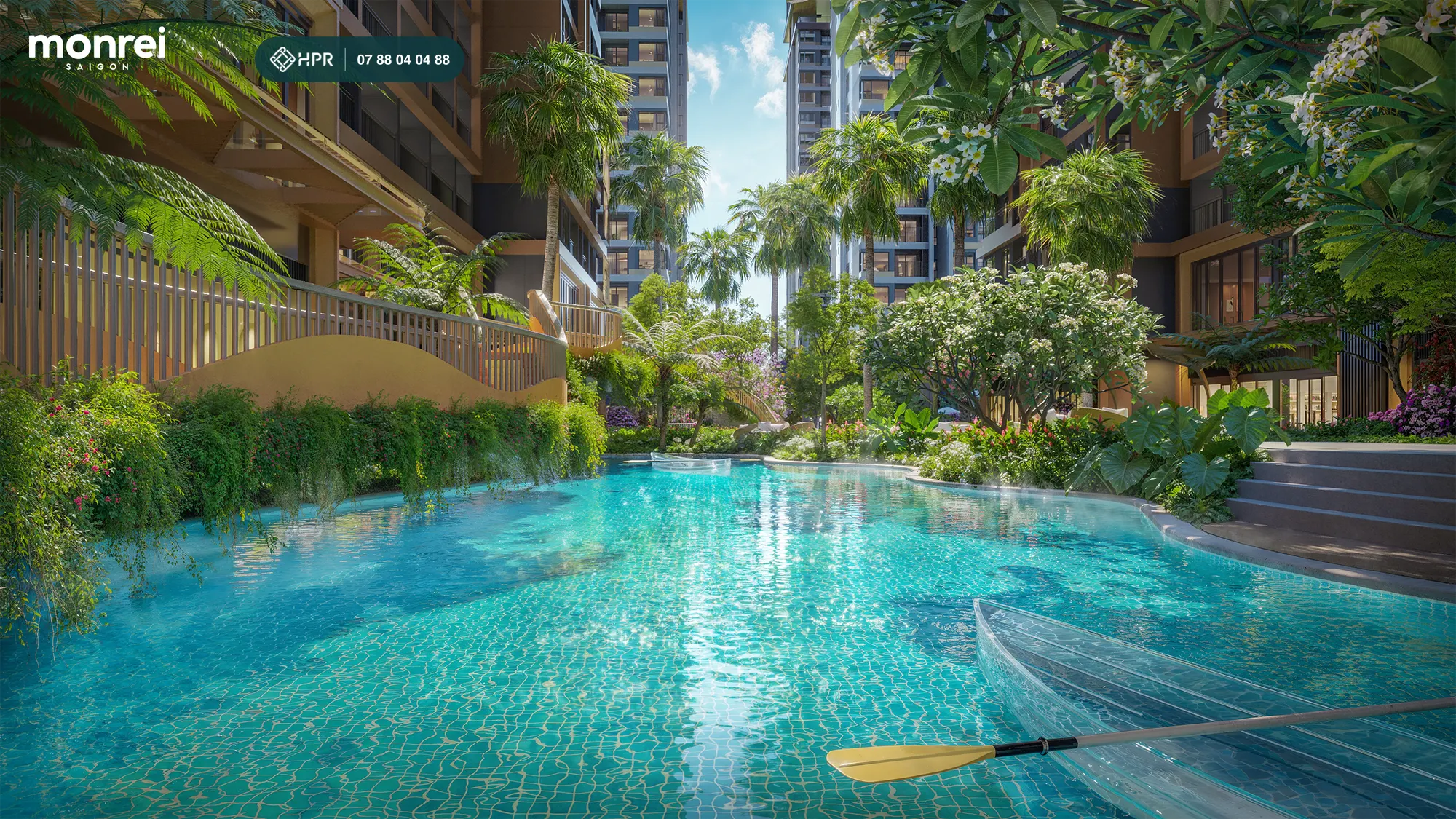 Sông lười và khu chèo kayak nội khu Monrei Saigon